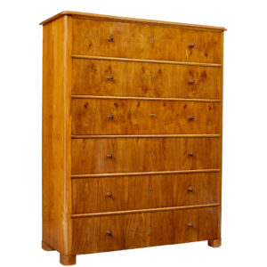 TALL 19TH CENTURY ELM SECRETAIRE CHEST OF DRAWERS