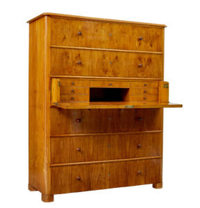 Tall 19th Century Elm Secretaire Chest of Drawers — thumbnail 11