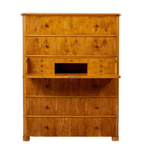 Tall 19th Century Elm Secretaire Chest of Drawers — thumbnail 10