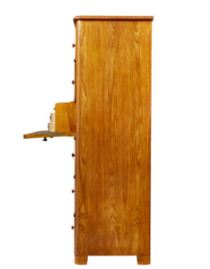 Tall 19th Century Elm Secretaire Chest of Drawers — thumbnail 8