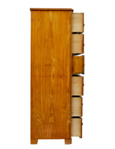 Tall 19th Century Elm Secretaire Chest of Drawers — thumbnail 6