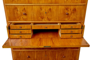 Tall 19th Century Elm Secretaire Chest of Drawers — thumbnail 4
