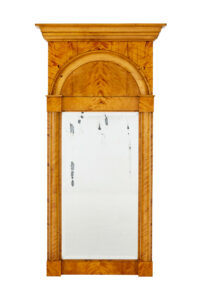 19TH CENTURY SWEDISH EMPIRE REVIVAL BIRCH PIER MIRROR