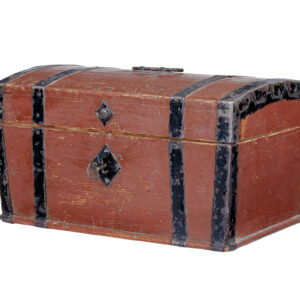 SMALL SCANDINAVIAN 19TH CENTURY PAINTED PINE DOME TOP BOX