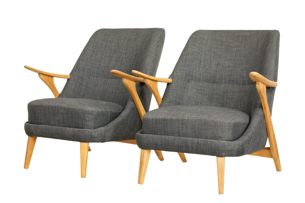 Pair of Mid 20th Century Armchairs by Svante Skogh for Seffle Mobelfabrik — image 2