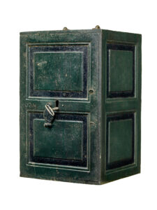 EARLY 19TH CENTURY PAINTED IRON SAFE