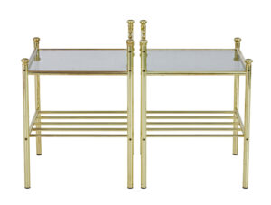 Pair of Mid 20th Century Brass and Glass Side Tables — thumbnail 4