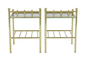 Pair of Mid 20th Century Brass and Glass Side Tables — thumbnail 2