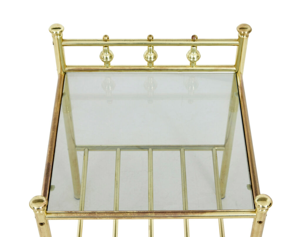 Pair of Mid 20th Century Brass and Glass Side Tables — image 7