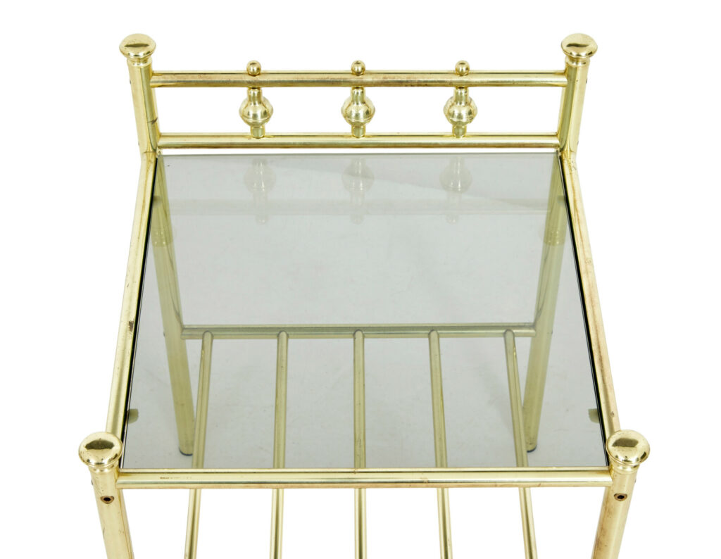Pair of Mid 20th Century Brass and Glass Side Tables — image 6