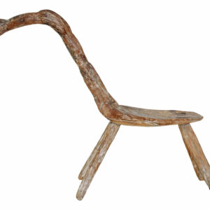 19TH CENTURY NATURAL FORM OAK CHILDS STOOL