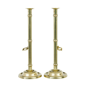 Pair of Arts and Crafts 19th Century Brass Candlesticks — thumbnail 6