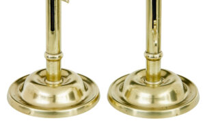 Pair of Arts and Crafts 19th Century Brass Candlesticks — thumbnail 4