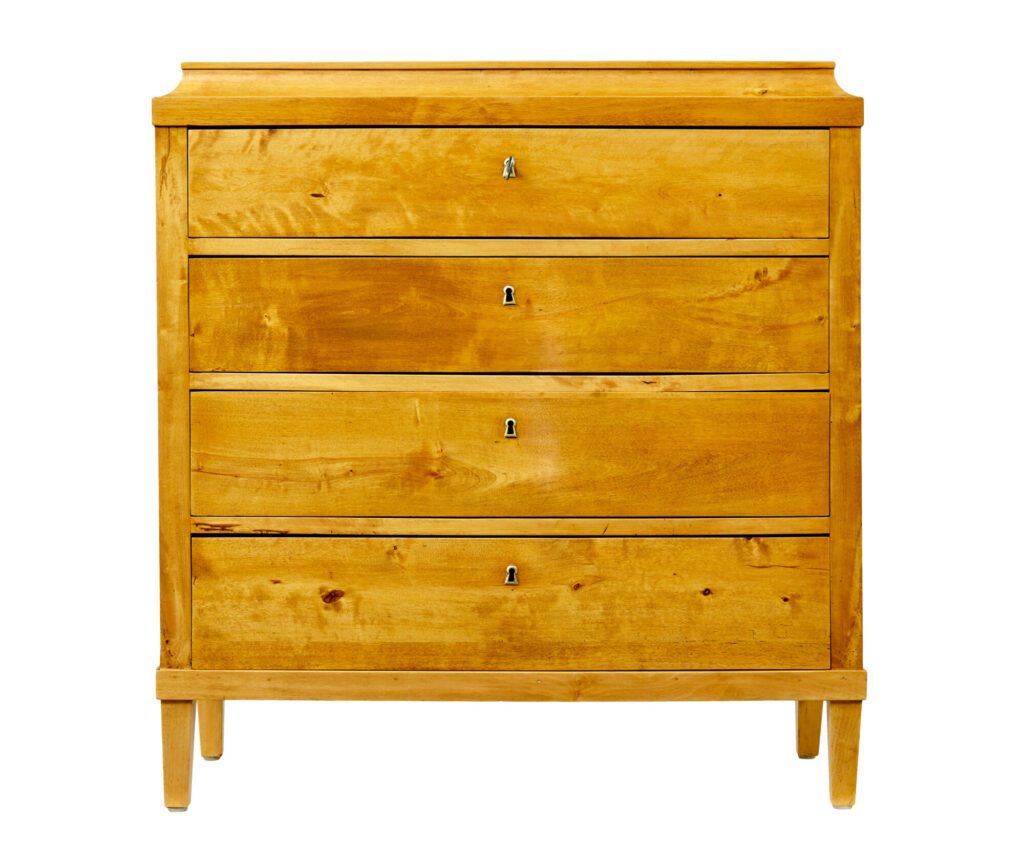 19th Century Swedish Birch Caddy Top Chest of Drawers — image 6