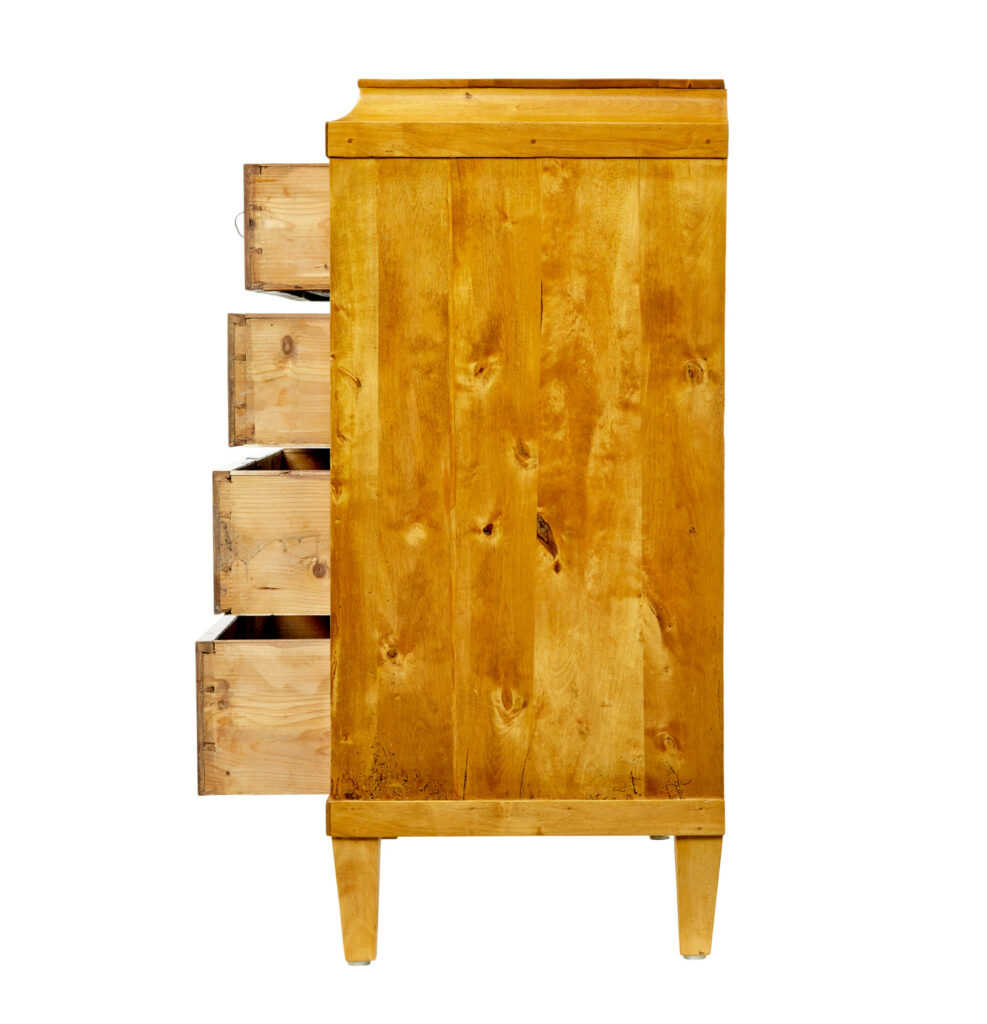 19th Century Swedish Birch Caddy Top Chest of Drawers — image 4