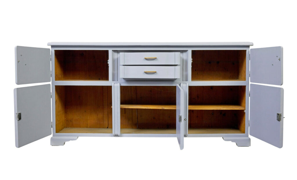 Early 20th Century Painted Pine Kitchen Sideboard — image 10