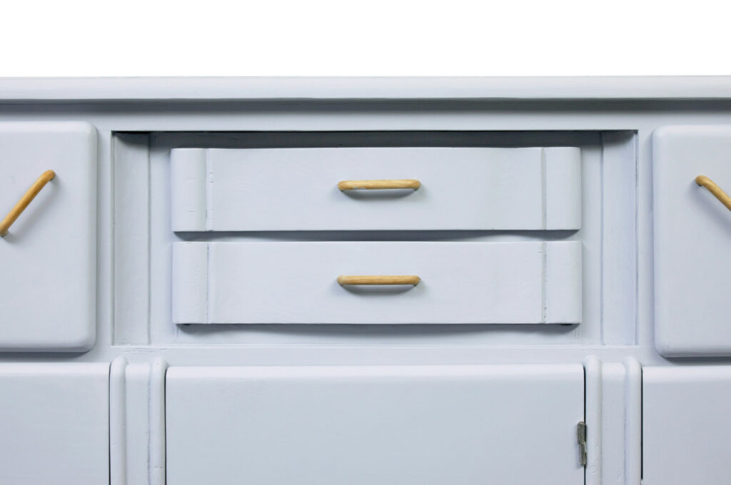 Early 20th Century Painted Pine Kitchen Sideboard — image 8