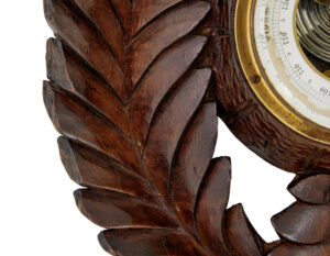 19th Century Danish Carved Walnut Barometer — thumbnail 5