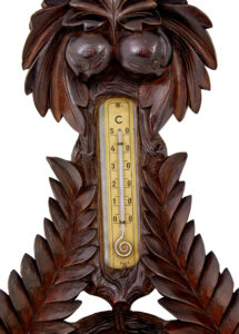 19th Century Danish Carved Walnut Barometer — thumbnail 3