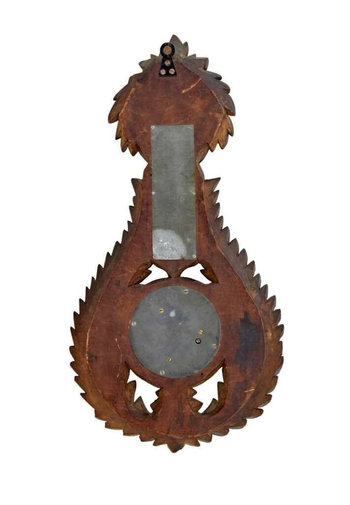 19th Century Danish Carved Walnut Barometer — image 2