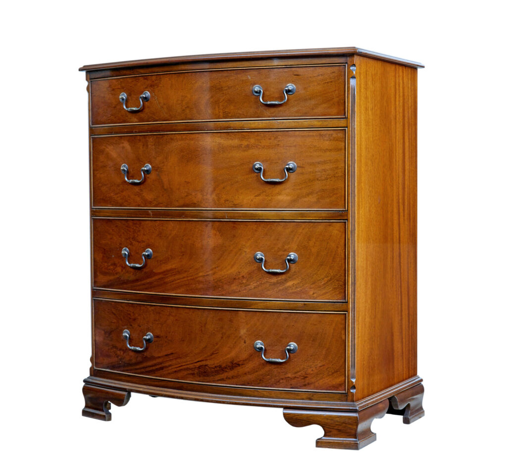 Mid Century Bowfront Mahogany Chest of Drawers by Adam Richwood