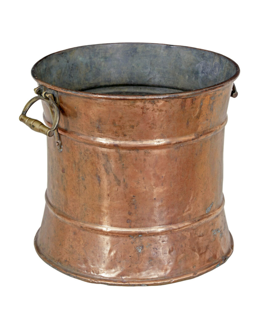 19th Century Victorian Copper and Brass Bin — image 7