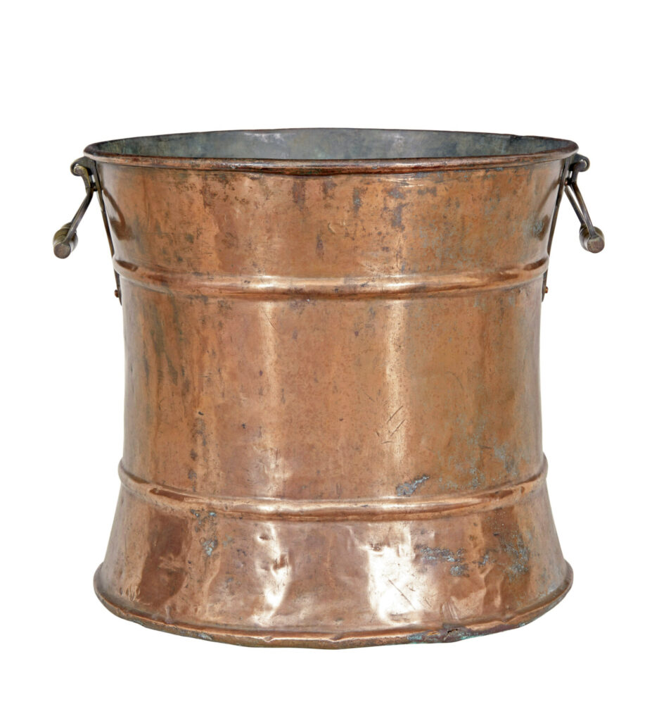 19th Century Victorian Copper and Brass Bin — image 6