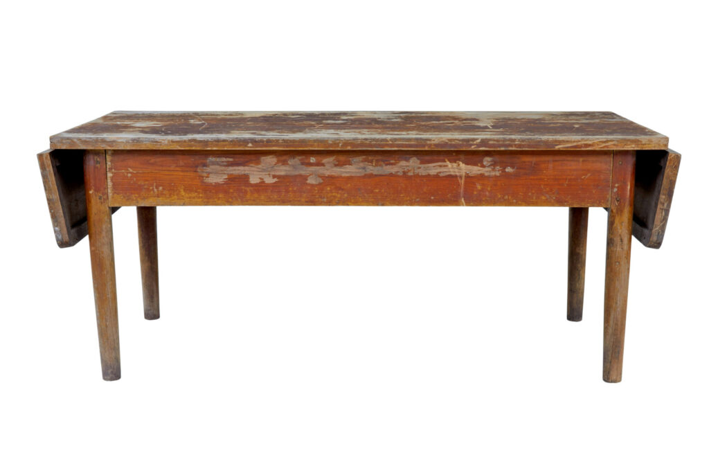 19th Century Burmese Hand Painted Teak Village Table — image 8