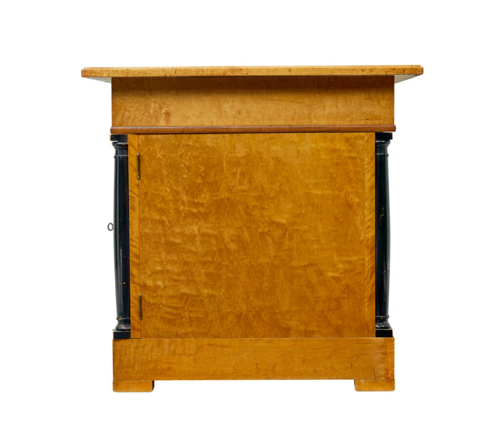 Swedish 19th Century Carved Birch Pedestal Desk — image 2