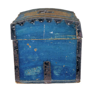 19th Century Swedish Painted Pine Metal Bound Dome Top Box — thumbnail 6