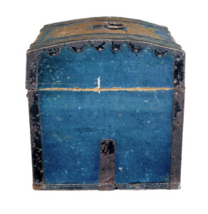 19th Century Swedish Painted Pine Metal Bound Dome Top Box — thumbnail 4