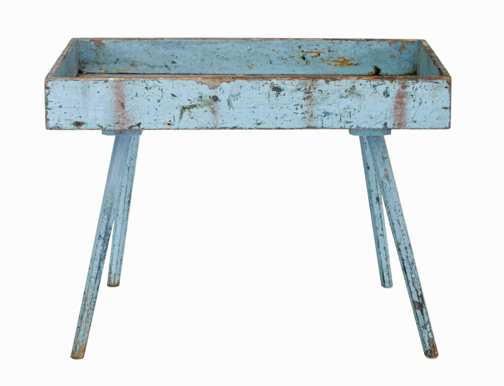 19th Century Swedish Painted Pine Garden Room Tray Table — image 7