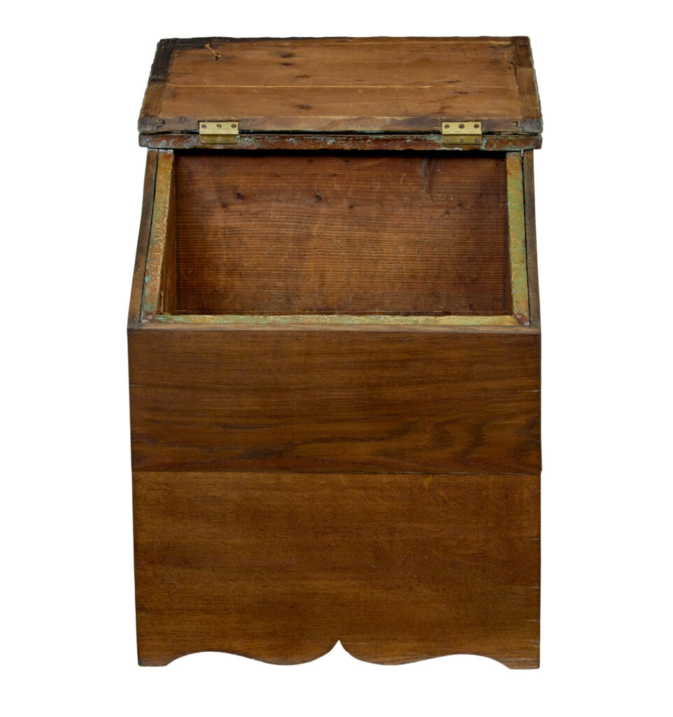 19th Century and Later Oak and Brass Storage Box — image 8