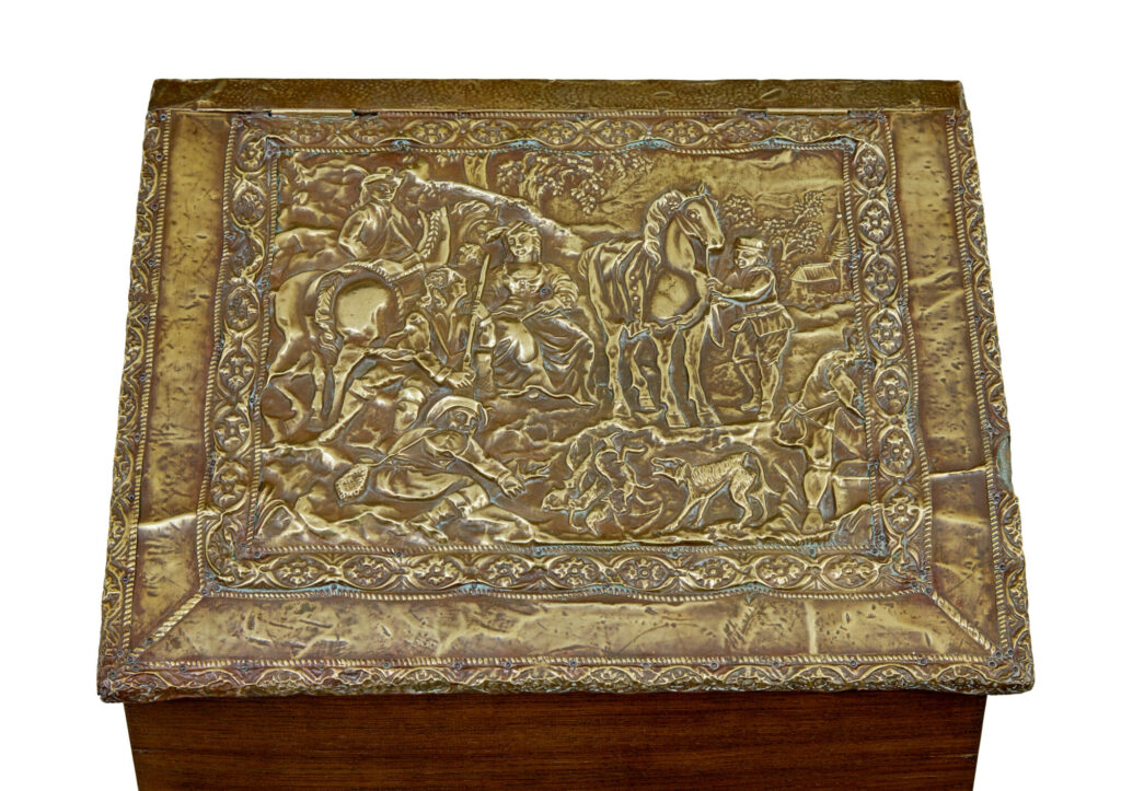 19th Century and Later Oak and Brass Storage Box — image 4