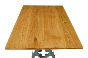 Early 20th Century Metal Table Base with Solid Oak Top — thumbnail 4