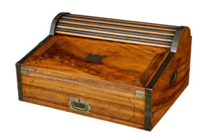 MID 19TH CENTURY CAMPAIGN CAMPHOR METAMORPHIC LAP DESK