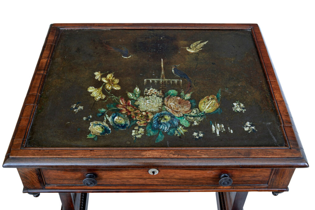 Early 19th Century Regency Painted Slate Top Side Table — image 3