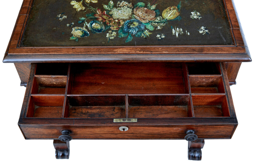 Early 19th Century Regency Painted Slate Top Side Table — image 2