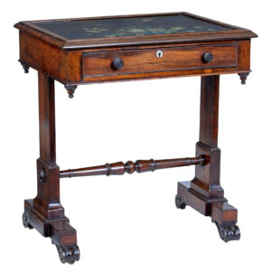 EARLY 19TH CENTURY REGENCY PAINTED SLATE TOP SIDE TABLE