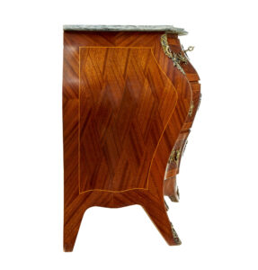 Mid Century Mahogany Bombe Commode Chest of Drawers — thumbnail 8