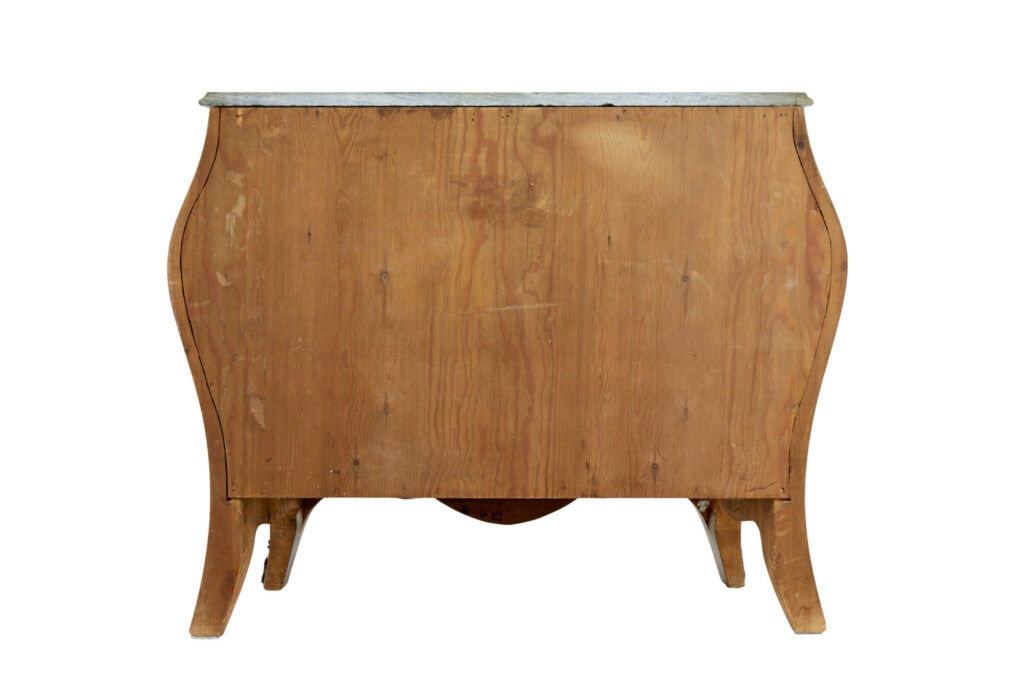Mid Century Mahogany Bombe Commode Chest of Drawers — image 6