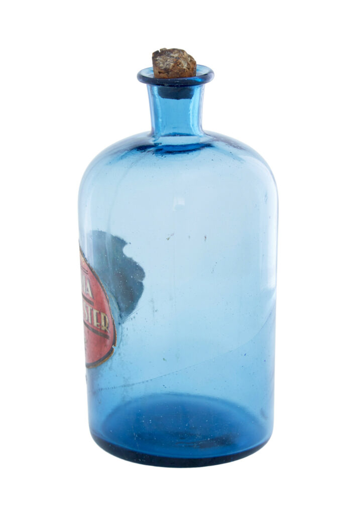 French 1920’s Hand Made Glass Blue Perfume Bottle — image 6