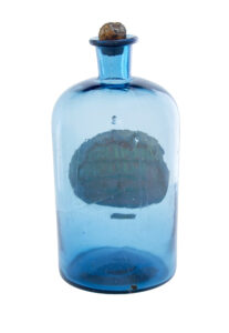 French 1920’s Hand Made Glass Blue Perfume Bottle — thumbnail 5