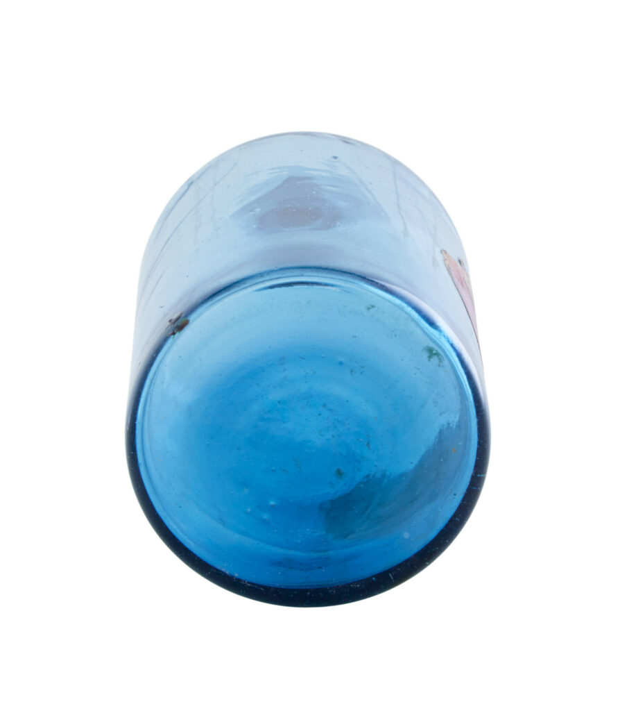 French 1920’s Hand Made Glass Blue Perfume Bottle — image 2