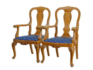 Pair of Carved Oak 19th Century Armchairs — thumbnail 2