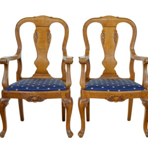 PAIR OF CARVED OAK 19TH CENTURY ARMCHAIRS