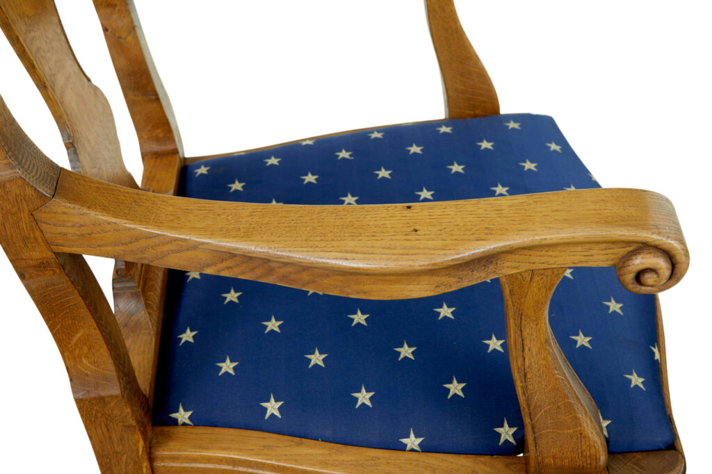 Pair of Carved Oak 19th Century Armchairs — image 4