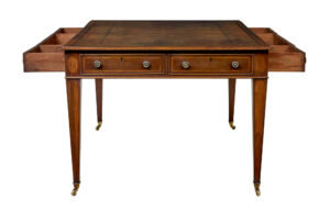 19th Century Sheraton Revival Leather Top Library Table — thumbnail 10
