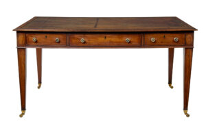 19th Century Sheraton Revival Leather Top Library Table — thumbnail 9