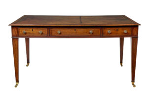 19th Century Sheraton Revival Leather Top Library Table — thumbnail 7